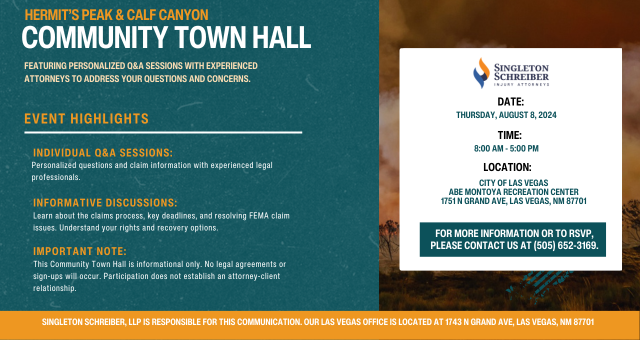 Hermit's Peak and Calf Canyon Wildfire Community Town Hall: Understanding Your Rights as Victims