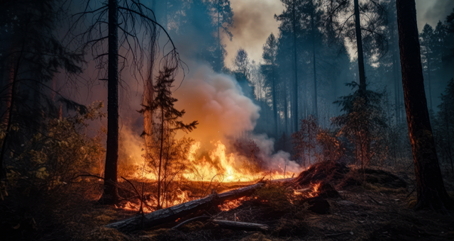 A picture of a forest fire