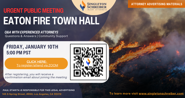 Eaton Fire Town Hall - Urgent Public Meeting (Today, January 10th)