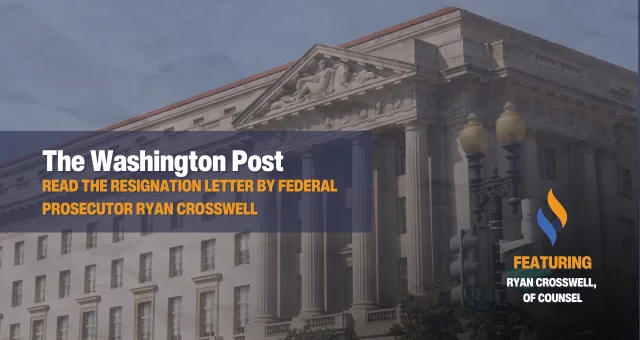 Read the resignation letter by federal prosecutor Ryan Crosswell