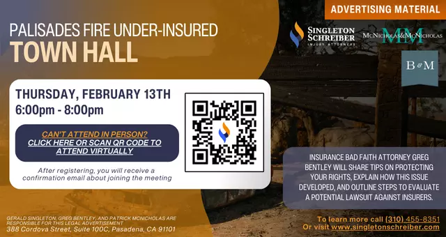 Palisades Fire Insurance Town Hall (February 13th)