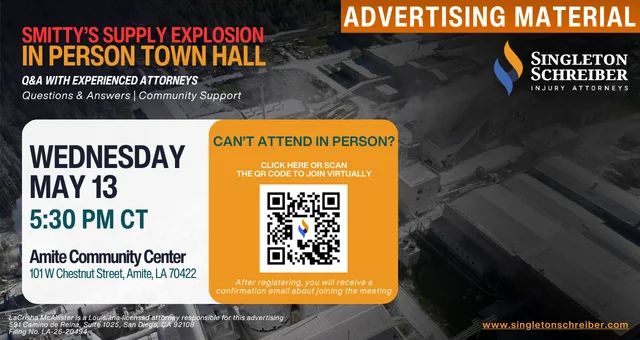 Smitty's Supply Explosion In-Person Town Hall [05/13/26]