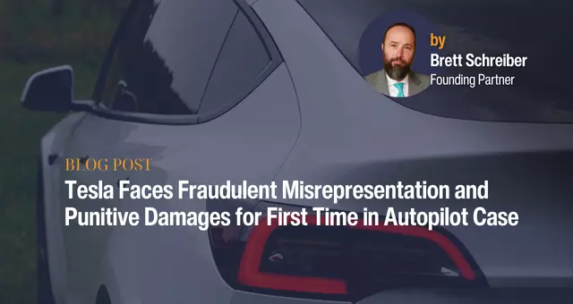 Tesla Faces Fraudulent Misrepresentation and Punitive Damages for First Time in Autopilot Case