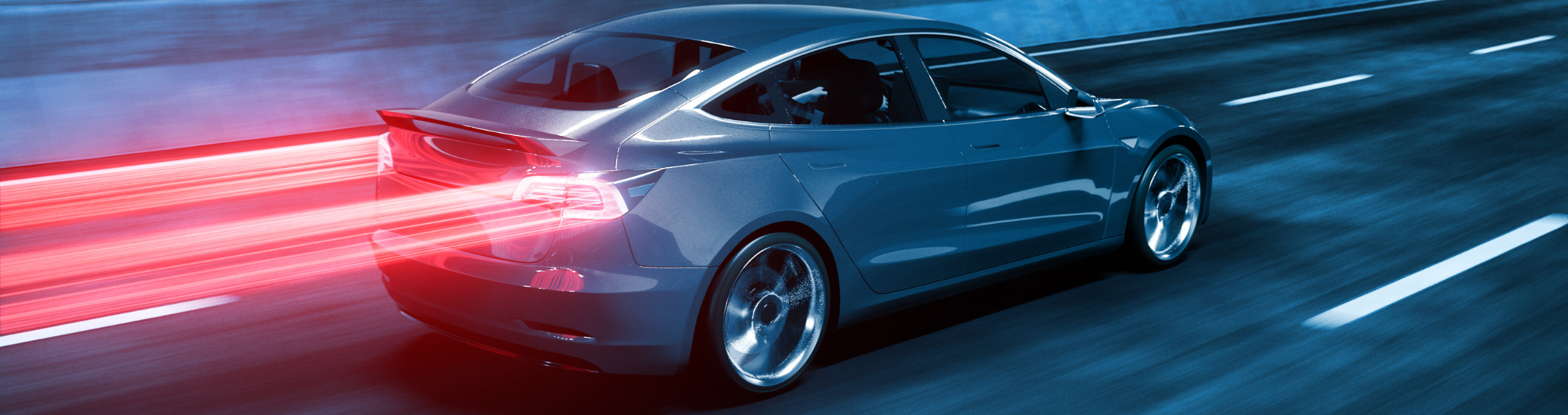 Tesla car driving