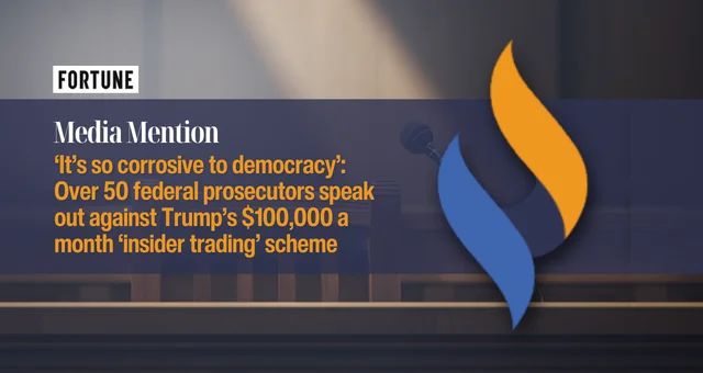 ‘It’s so corrosive to democracy’: Over 50 federal prosecutors speak out against Trump’s $100,000 a month ‘insider trading’ scheme