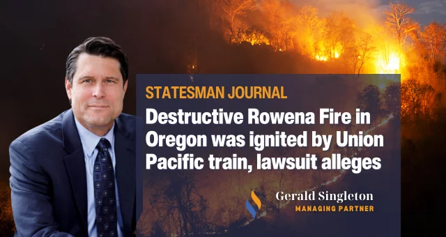 Destructive Rowena Fire in Oregon was ignited by Union Pacific train, lawsuit alleges
