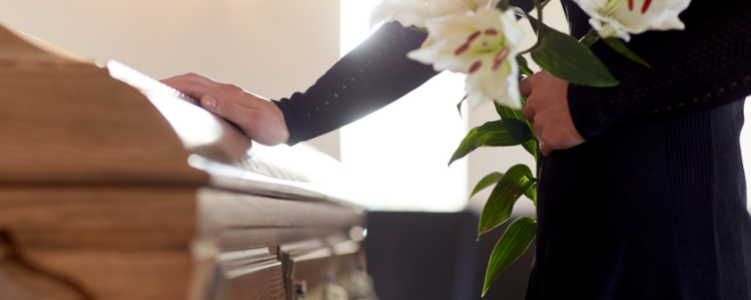 Coffin at a funeral