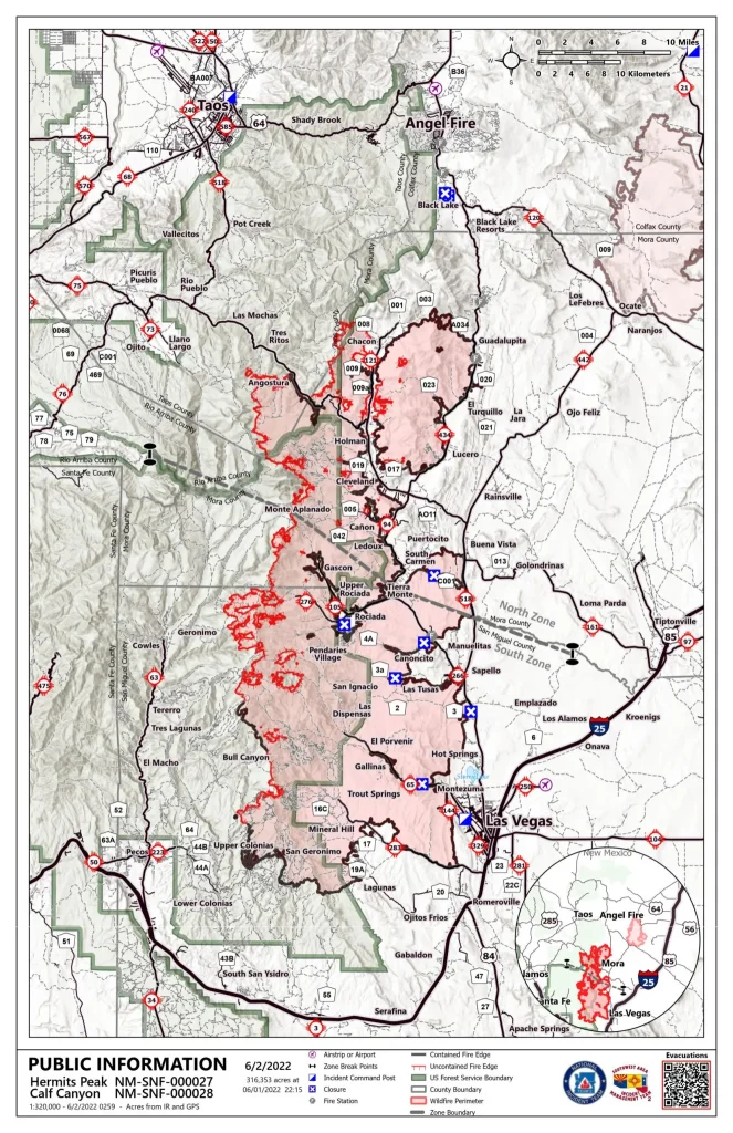 Hermits Peak Fire map