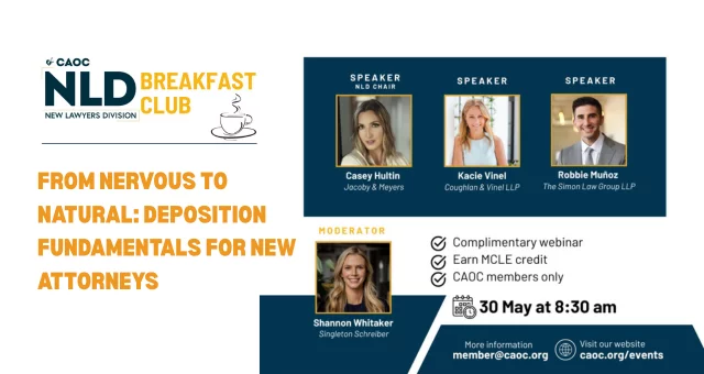 Singleton Schreiber’s Shannon Whitaker to Moderate CAOC NLD Deposition Webinar