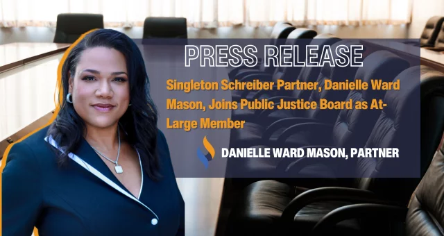 Singleton Schreiber Partner, Danielle Ward Mason, Joins Public Justice Board as At-Large Member