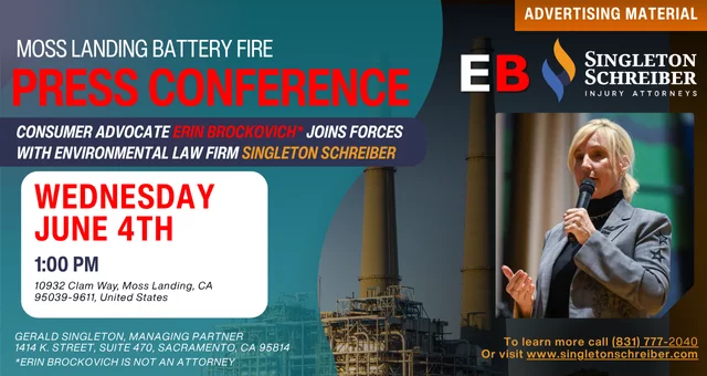 In Person Press Conference In Moss Landing Today, Wednesday, June 4th, at 1:00PM PST